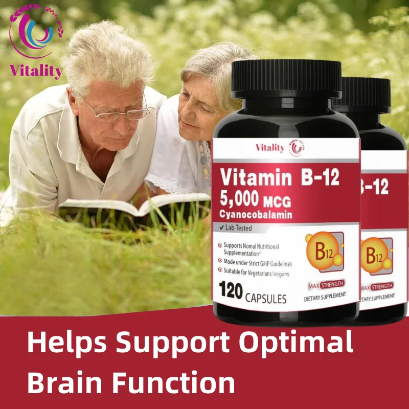 Vitality Vitamin B12-5000 MCG Supplement -Benefits Brain & Heart Function, Supports Memory, Learning, Helps Boost Natural Energy