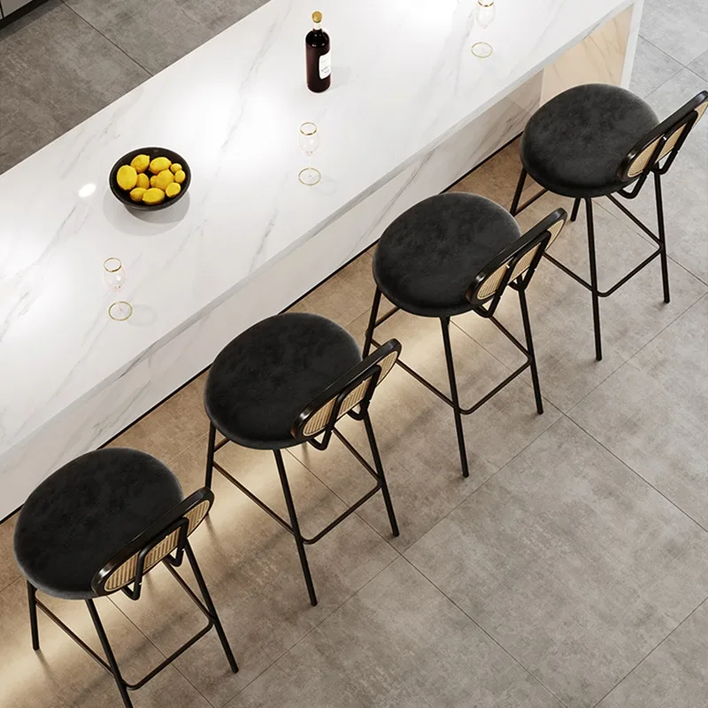 Taburetes de Bar con diseño de suelo europeo para cocina, silla de cocina, decoración de muebles ergonómica para recepción