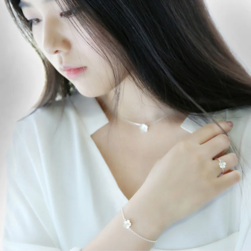 Hot Sale Fashion Jewelry 925 Sterling Silver Bracelets flower Stylish Ethnic Style Female Bracelets
