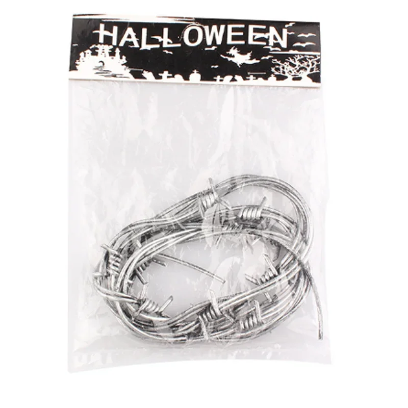 House Haunted Barb Fence Toys fili di filo spinato Fake Halloween Party puntelli ghirlanda Barbwire decorazione Decor Prop spaventoso Cord