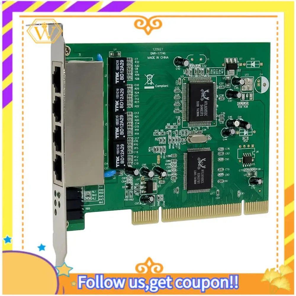El último interruptor Ethernet rápido, placa de interruptor de 100Mbps, PCIE, interruptor de red RJ45 de 4 puertos, Chipset RTL8305 + 8100CL para PC de escritorio