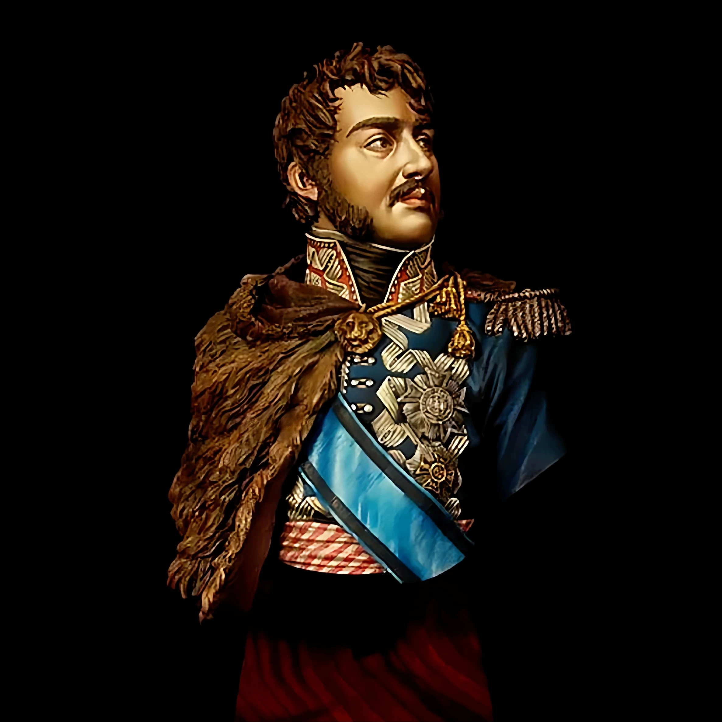 Historical European Noble General Resin Bust 1/10 Unpainted Resin Miniature Military Collector Ornament Without Stand
