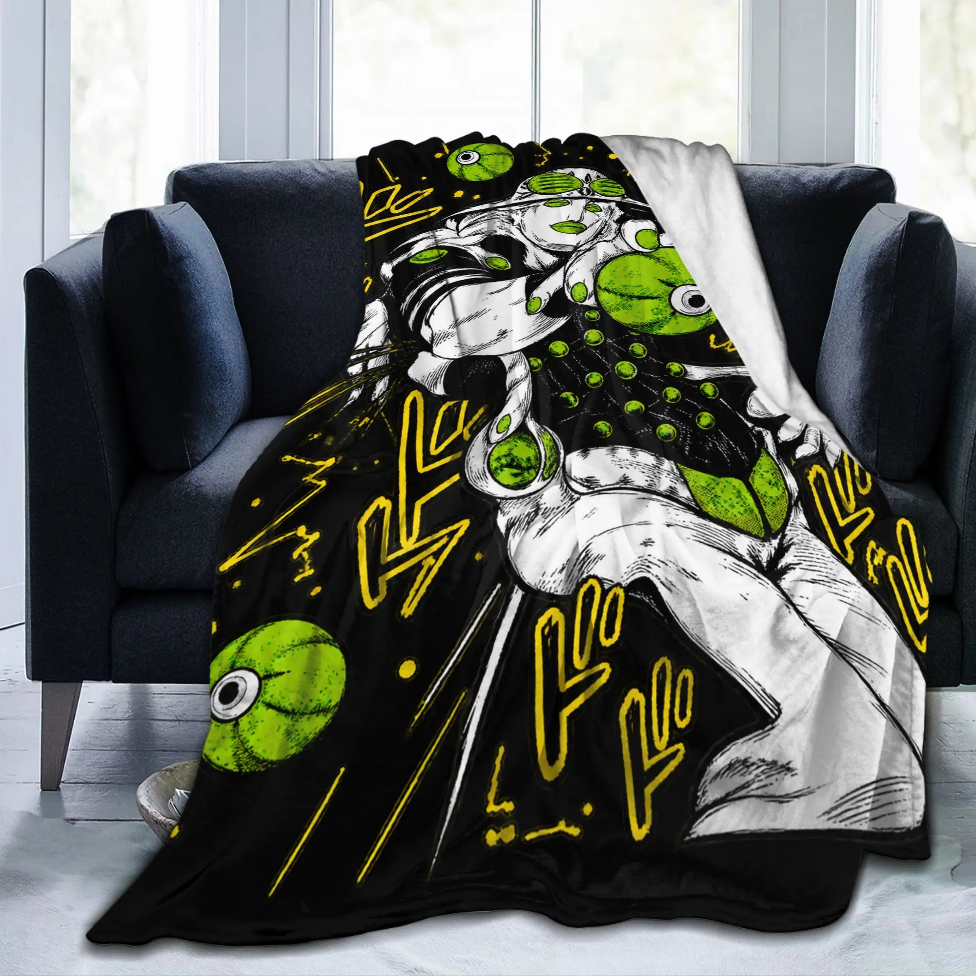 Jojo's Bizarre Adventure Foo Fighters Stand Super Warm Blankets Plush Throw Blanket Home Decor Flannel Bedspread Sofa Bed Cover