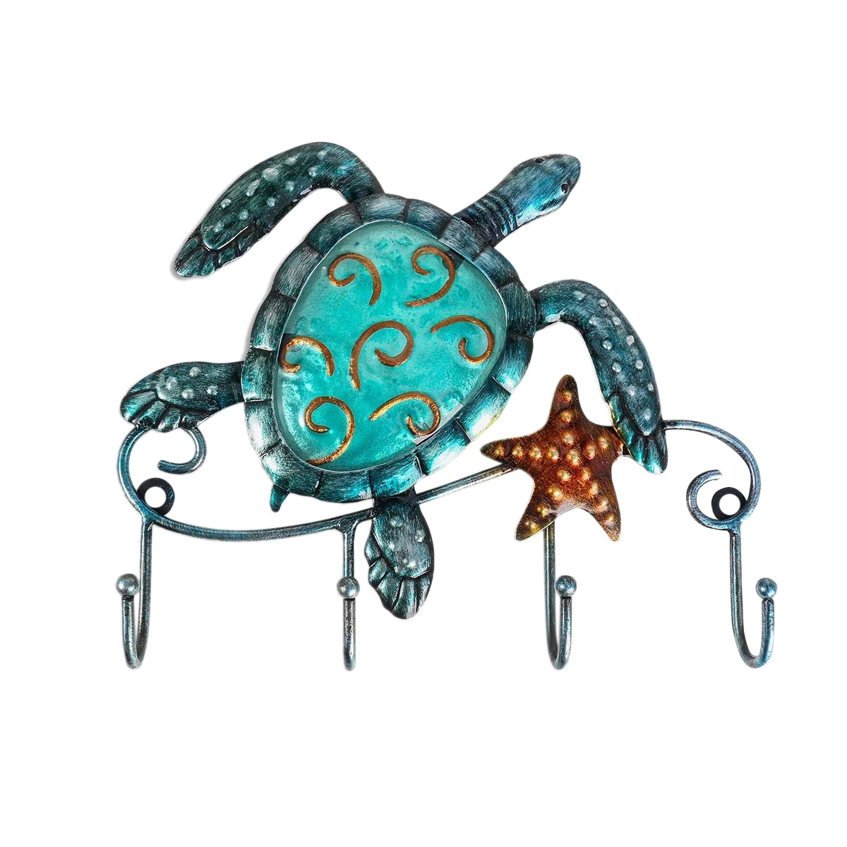 Wall Mounted Key Holder Turtle Wall Hooks Iron Key Hook Rustic Wall Decorative Hook Living Room Bathroom Ornament