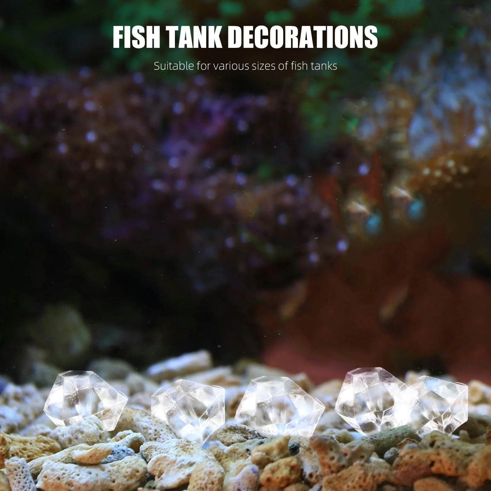 

1Pack Clear Aquarium Gravel Rocks Betta Fish Tank Fake Pearls Quartz Crystal Stones Decorative Resin Craft Substrate