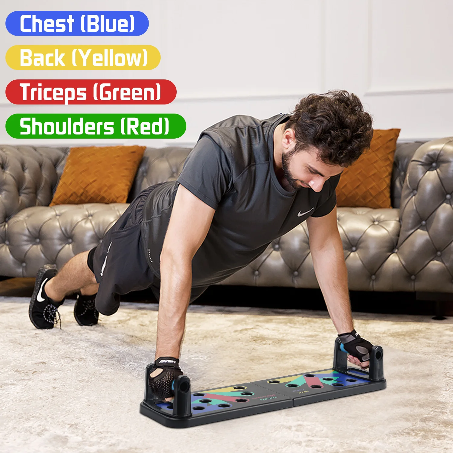 6PCS Portable Multifunctional Push-up Board Fitness and Muscle Training Device Home Workout Set Foldable Push Up Bar Resistance