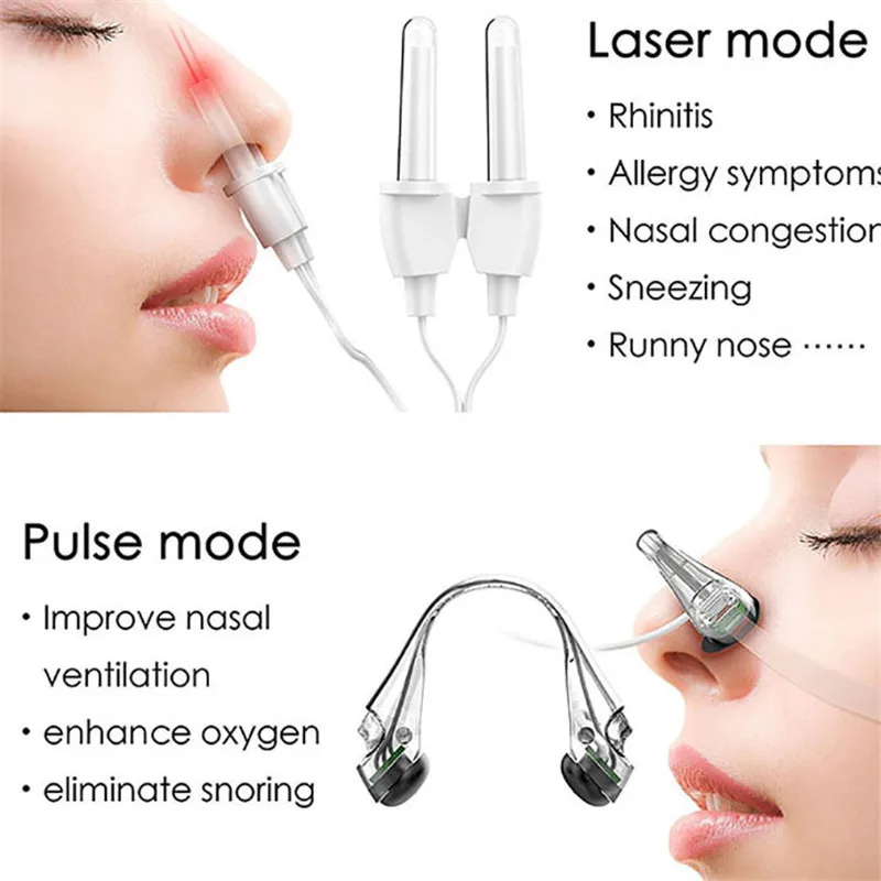 Rhinitis Treatment Nasal Allergy Reliever Low Frequency Pulse Laser Runny Sneeze Treatment Device Therapentic Massage Nose Care