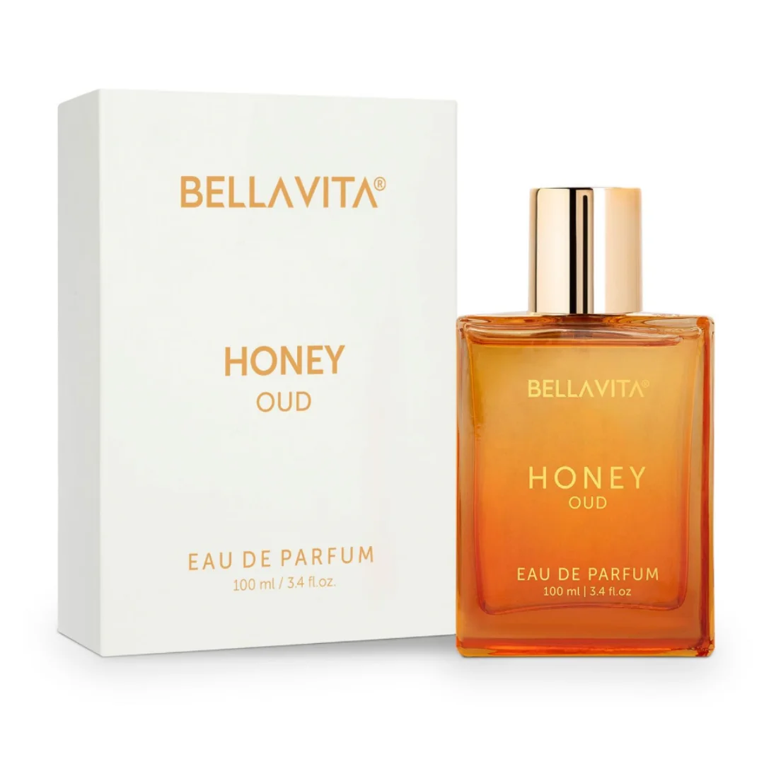 BellaVita Luxury Honey Oud EDP 3.4oz / 100ml | Cálida y Dulce Fragancia Unisex de Ámbar y Vainilla, de Larga Duración – Regalo Perfecto para las Fiestas