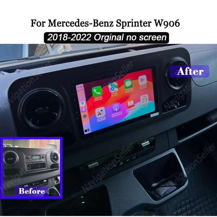 

Carplay Screen For Mercedes Benz Sprinter Spinway W907 2018 - 2021 Car Radio Android Auto GPS Navigation Multimedia Video Player