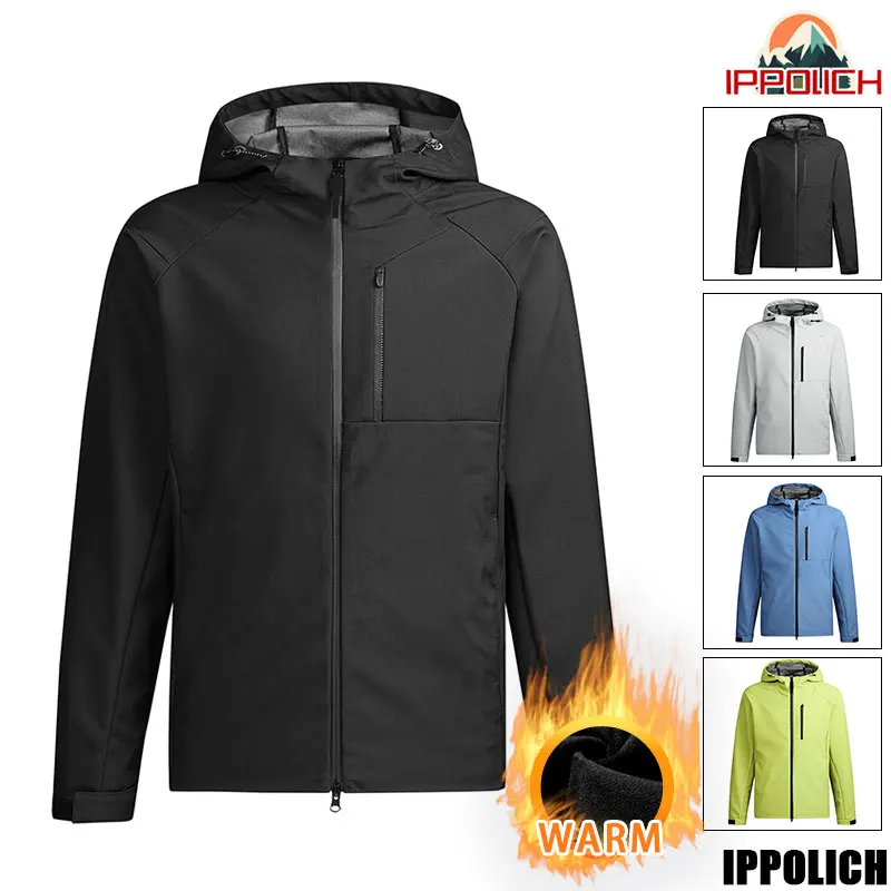 

Men Softshell Coat Hooded Waterproof Outdoor Jackets Coats Man Hiking Jogger Jackets Male Outwear Windbreaker Jacket Winter Coat