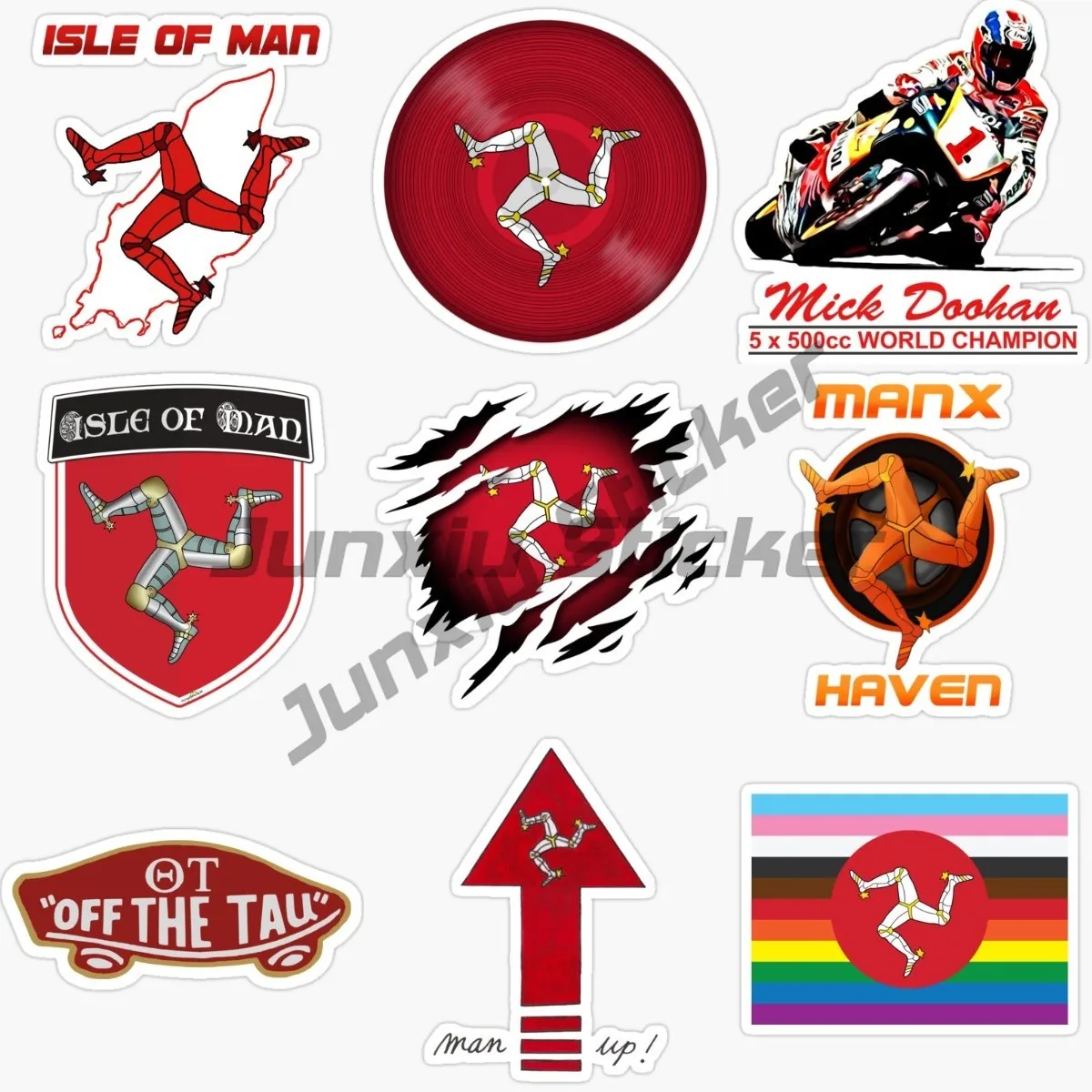 Isle of Man TT Isle of Men Three Legged Motorcycle Sticker Racing Car Accessories Window Bumper Decal Vinyl Self-adhesive Decals