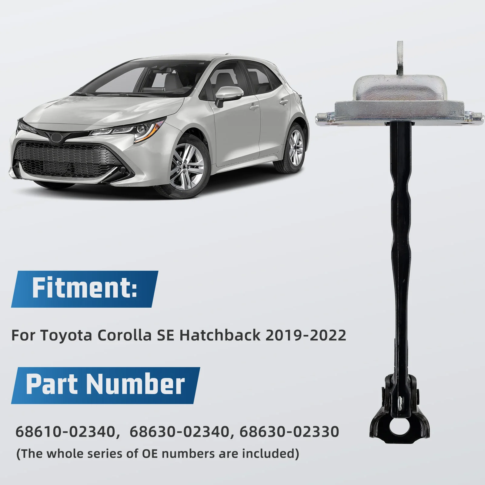 

1pc Door Check Strap Hinge Stopper Limiter Front Rear for Toyota Corolla SE Hatchback 2019 2020 2021 2022 68630-02340