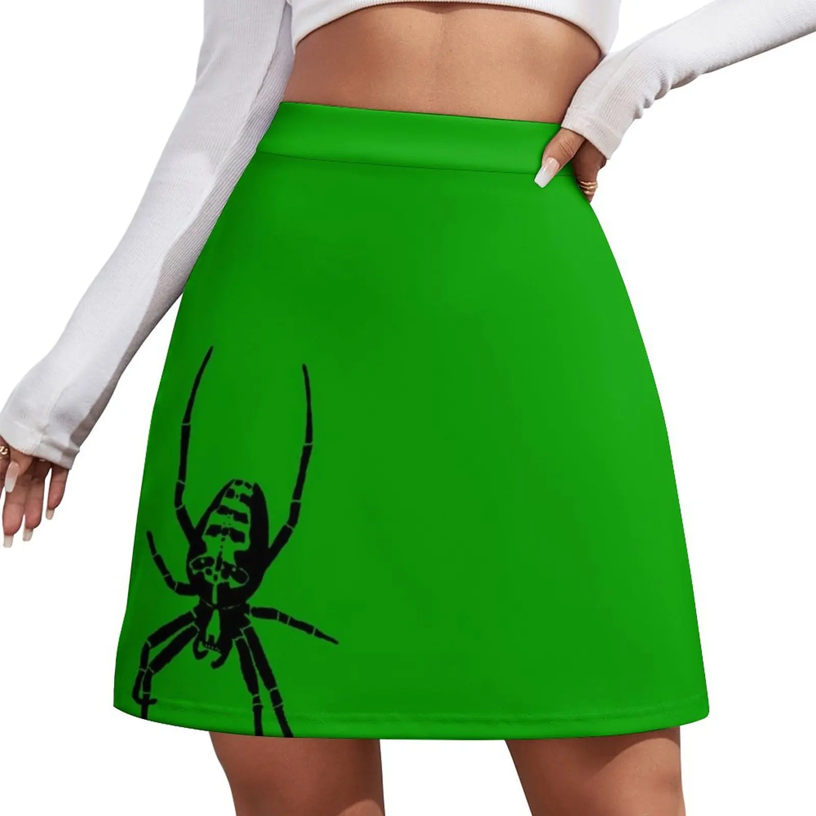 

Зеленая мини-юбка Spider - летняя одежда, женские юбки в стиле K-pop