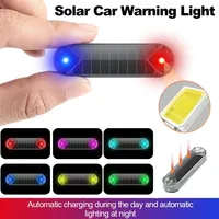 Mini LED Solar Power Car Warning Light Night Security Simulated Alarm Wireless Anti-Theft Caution Lamp Flashing Dummy Alarm Lamp