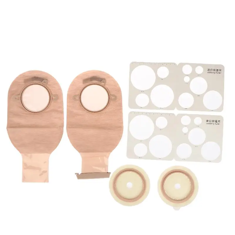 1 Set Zweiteilige, abtropfbare Beutel, Stoma-Zubehör, Kolostomiebeutel mit Ring und Öffnung, Ileostomie-Stoma-Pflege – Detail 7