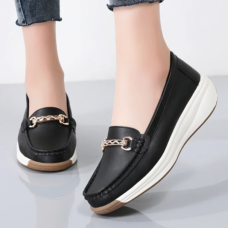 Women Casual Shoes Designer Flat Platform Loafers for Women Wedge Sneakers Slip on Ladies Moccasins Zapatos Mujer