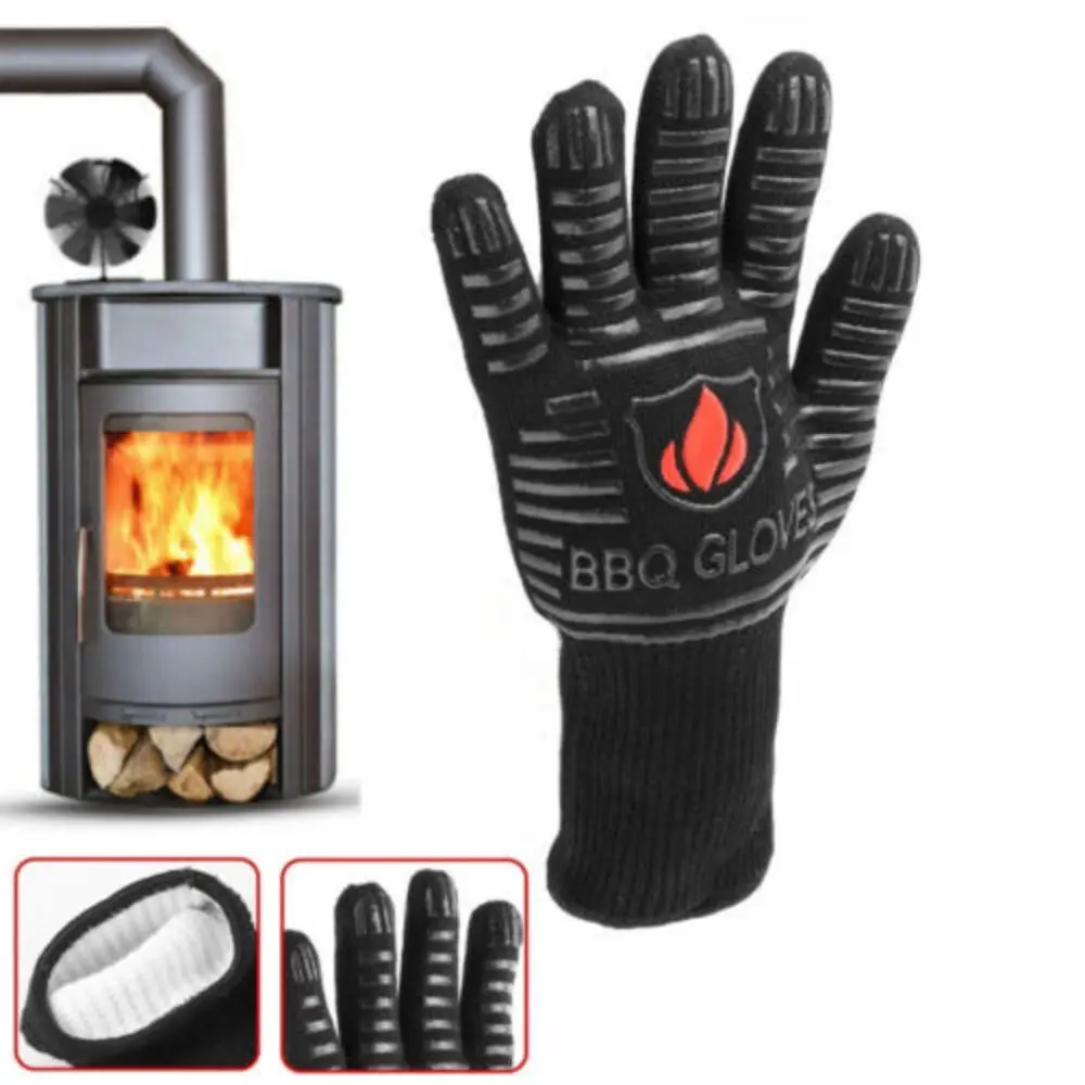 LOG BURNER FIRE HEAT PROOF RESISTANT GLOVE WOOD COAL STOVE FIREPLACE PIT