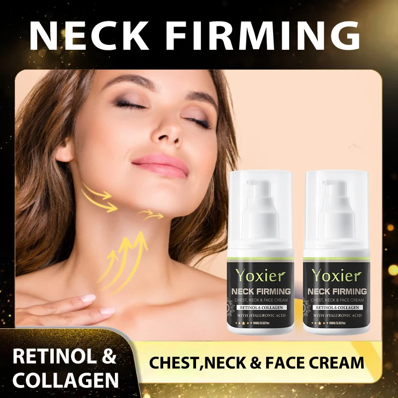 2pcs Retinol Collagen Day And Night Neck Cream Hydrating And Moisturizing Smooth Skin Firming Double Chin Gentle Skincare
