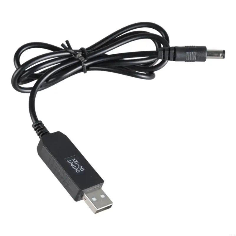 J6BC Line USB 5V to DC5521 12V Step Up Converter Cord Adapter Cable 5.5x2.1mm Output for Car Cooling Fan Recorders