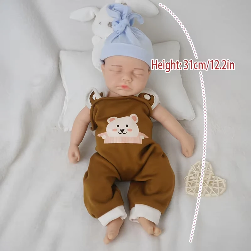 Lifelike Reborn Doll -12 inch (approximately 30.5 cm) all silicone newborn with realistic veins and sleeping positions - Real Ba