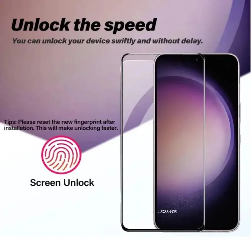 2pcs fingerprint unlock tempered glass screen protector for Samsung Galaxy S25 Ultra S24 Plus S23 22 S21 S25+