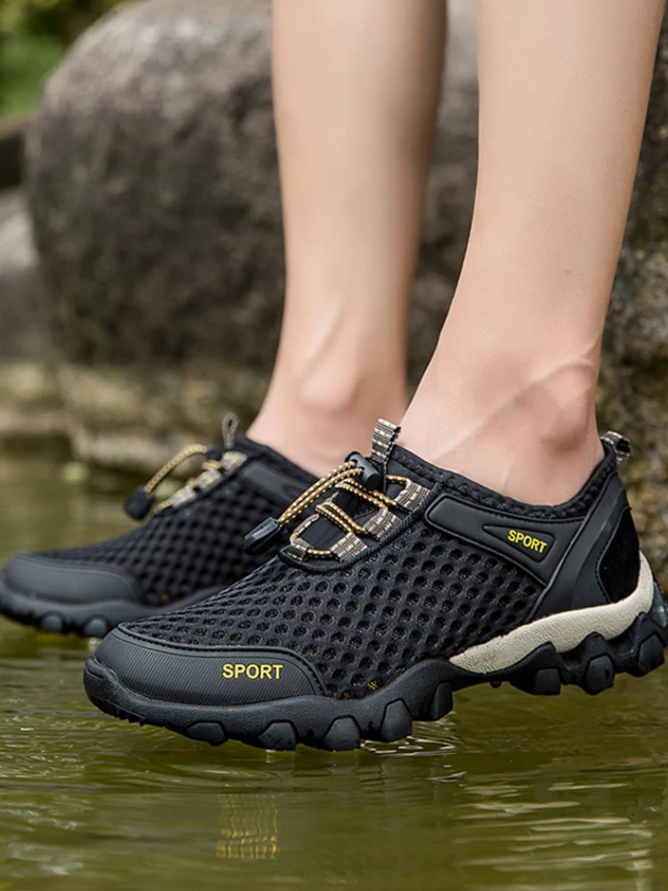 

Горная дышащая сетчатая верхняя спортивная обувь для мужчин, летние дизайнерские спортивные кроссовки для пешего туризма, треккинга, бега, повседневные кроссовки в продаже