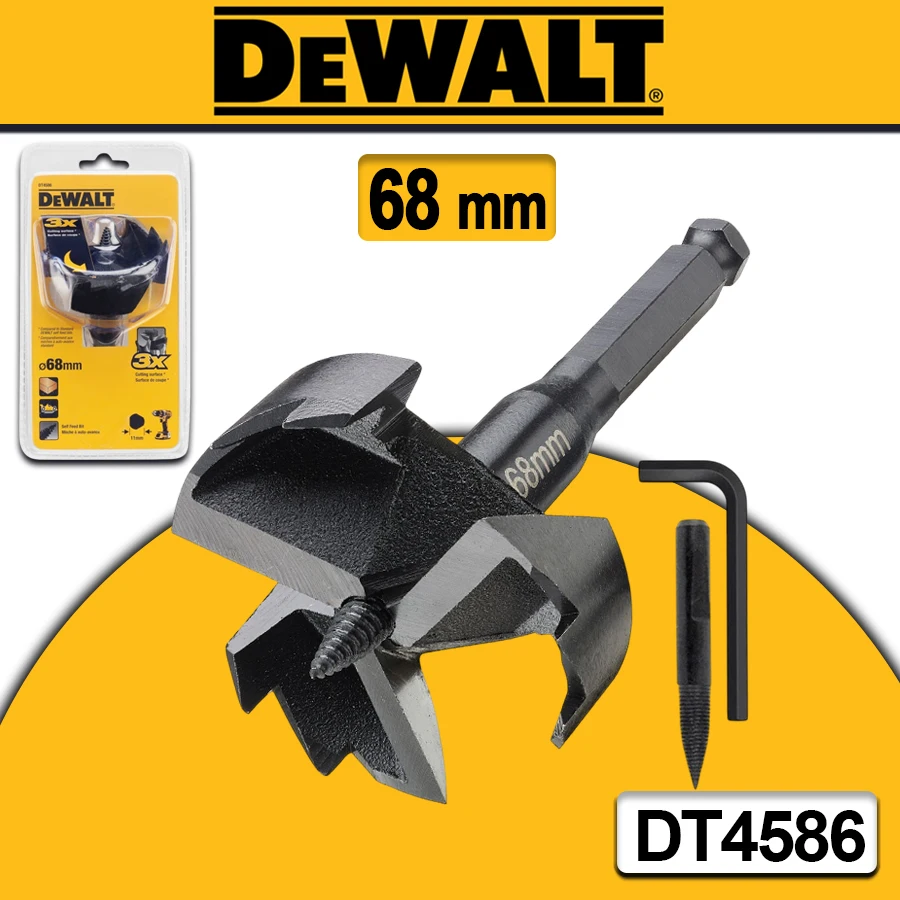 

DEWALT 7/16 "68 мм шестигранный хвостовик для деревообработки саморезы с плоским крылом противоскользящее сверло аксессуары для электроинструментов DT4586-QZ