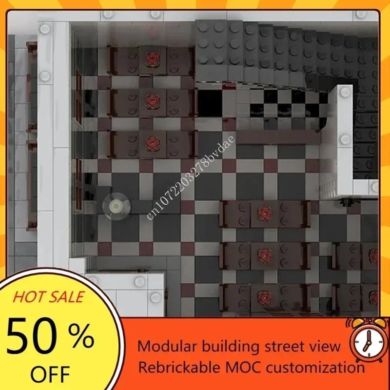 3058PCS 사용자 정의 MOC 모듈 형 에메랄드 레스토랑 스트리트 뷰 모델 사용자 정의 퍼즐 기술 DIY 조립 장난감 선물