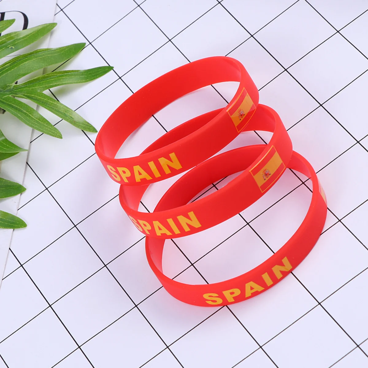 

6 Pcs Sports Silicone Bracelet Country Wristbands Flag Decorative Man Bracelets
