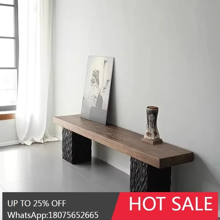 

MJY Long Solid Wood Entryway Bench Decorative Side Table Bench