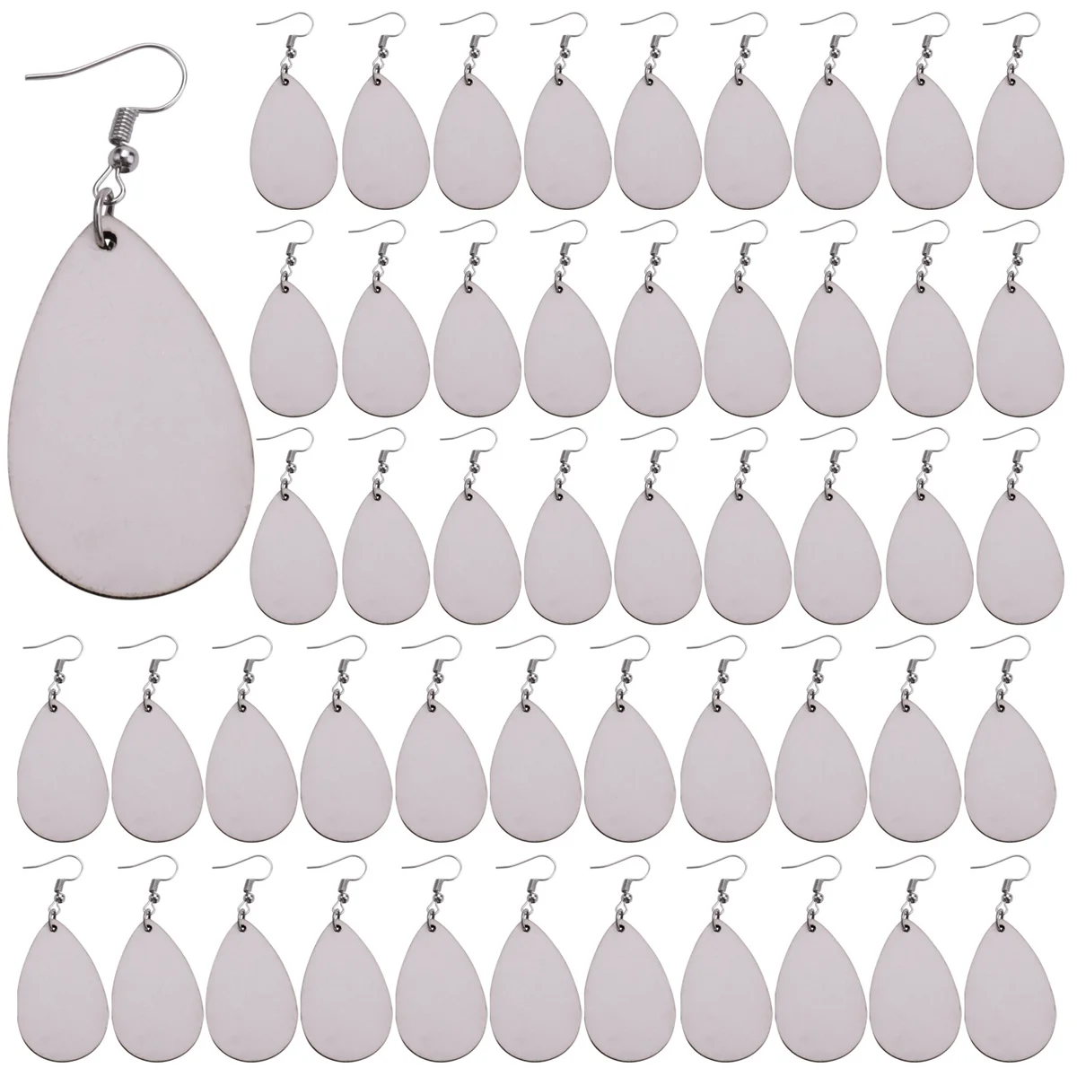 50 Pieces Sublimation Blank Earrings, Earrings Unfinished Teardrop Heat Transfer Earring Pendant for Jewelry DIY Making