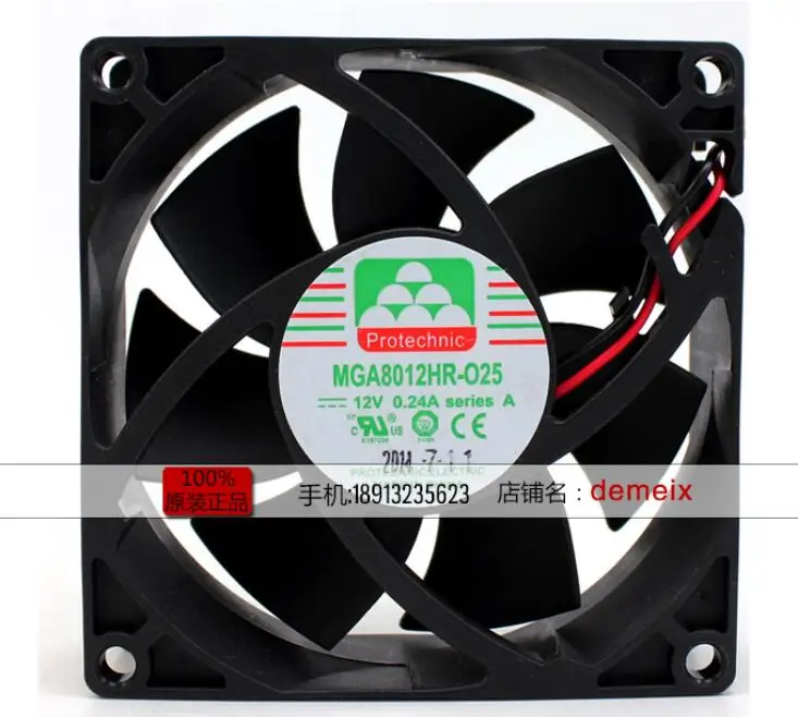 

Magic MGA8012HR-O25 DC 12V 0.24A 80x80x25mm 2-Wire Server Cooling Fan