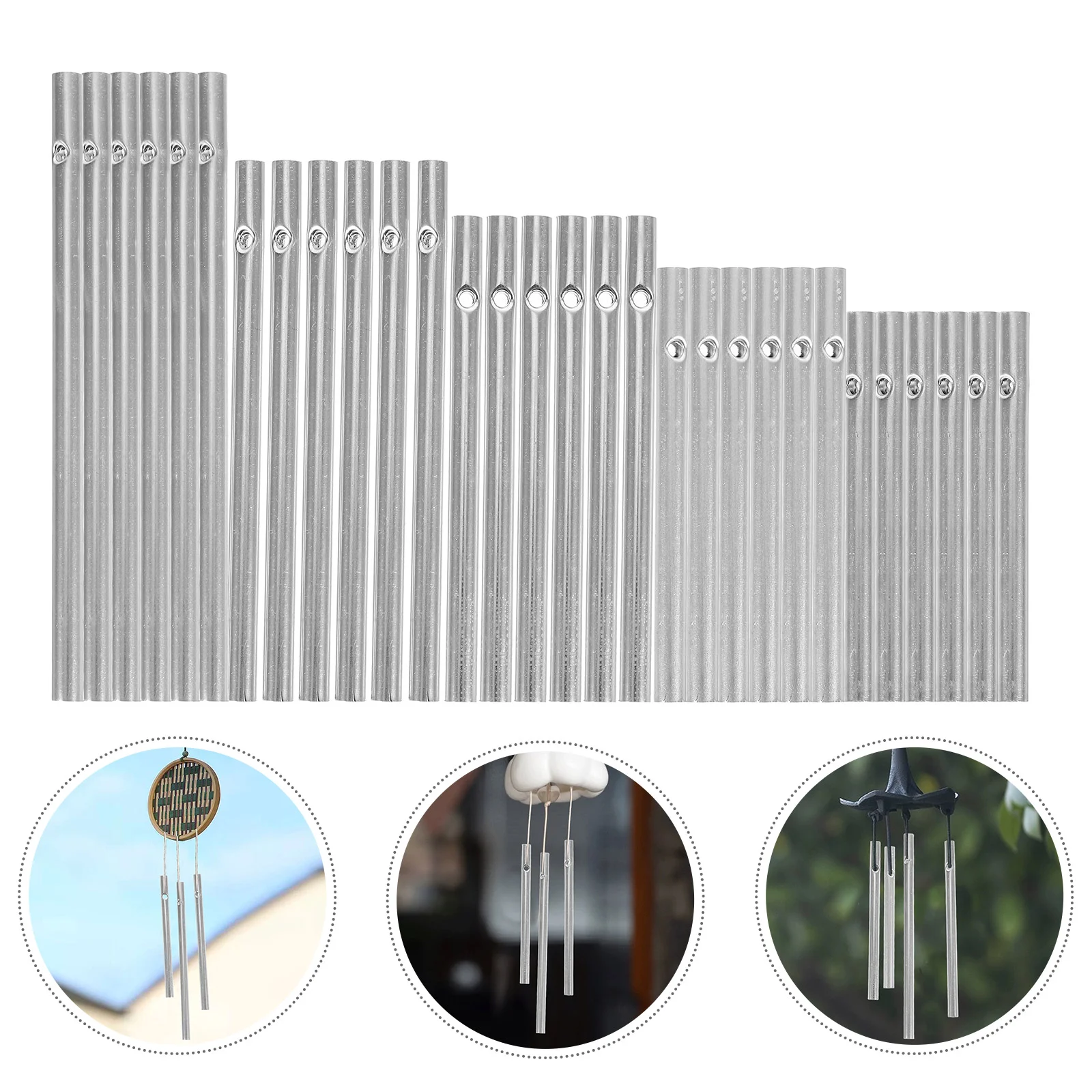 30 Pcs Wind Chime Tube Set Chimes Outdoor Garden Decoration Caps Accessories Crafts Fittings