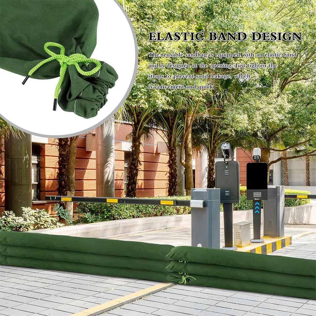 4x Green Waterproof Reusable Flood Control Sandbags For Flooding Effective Water Barrier 120*25cm