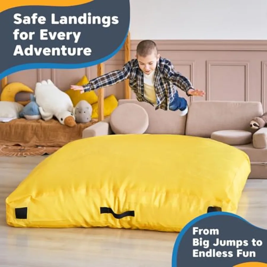 Crash Pad for Sensory Use EVA Foam Blue 5Ft x 5Ft or 3Ft x 4Ft Ultra-Soft Impact-Absorbing Landing Mat for Jumping Climbing Gym view 2