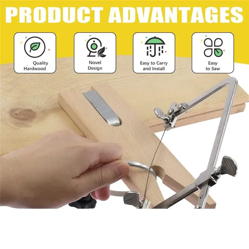 A84E-3 In 1 Jeweler Saw Kit Includes V-Slot Bench Pin Clamp, Adjustable Saw Frame And Piercing Handle Saw Blade Jewelry Tools