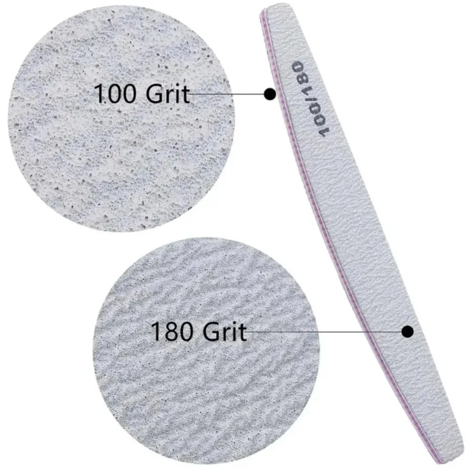 10 Paquetes Lima de Uñas Profesional de Doble Cara Papel de Lija 100 180 Grano Reutilizable Herramienta de Manicura para Uso en Casa o Salón 5