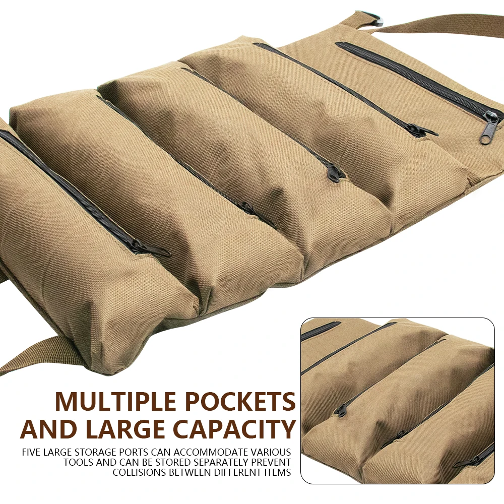 New Tool Bag Scroll Tool Storage Bag Suitable for Workers Engineers Maintenance Tools Camping Detachable Multifunctional Bag Red