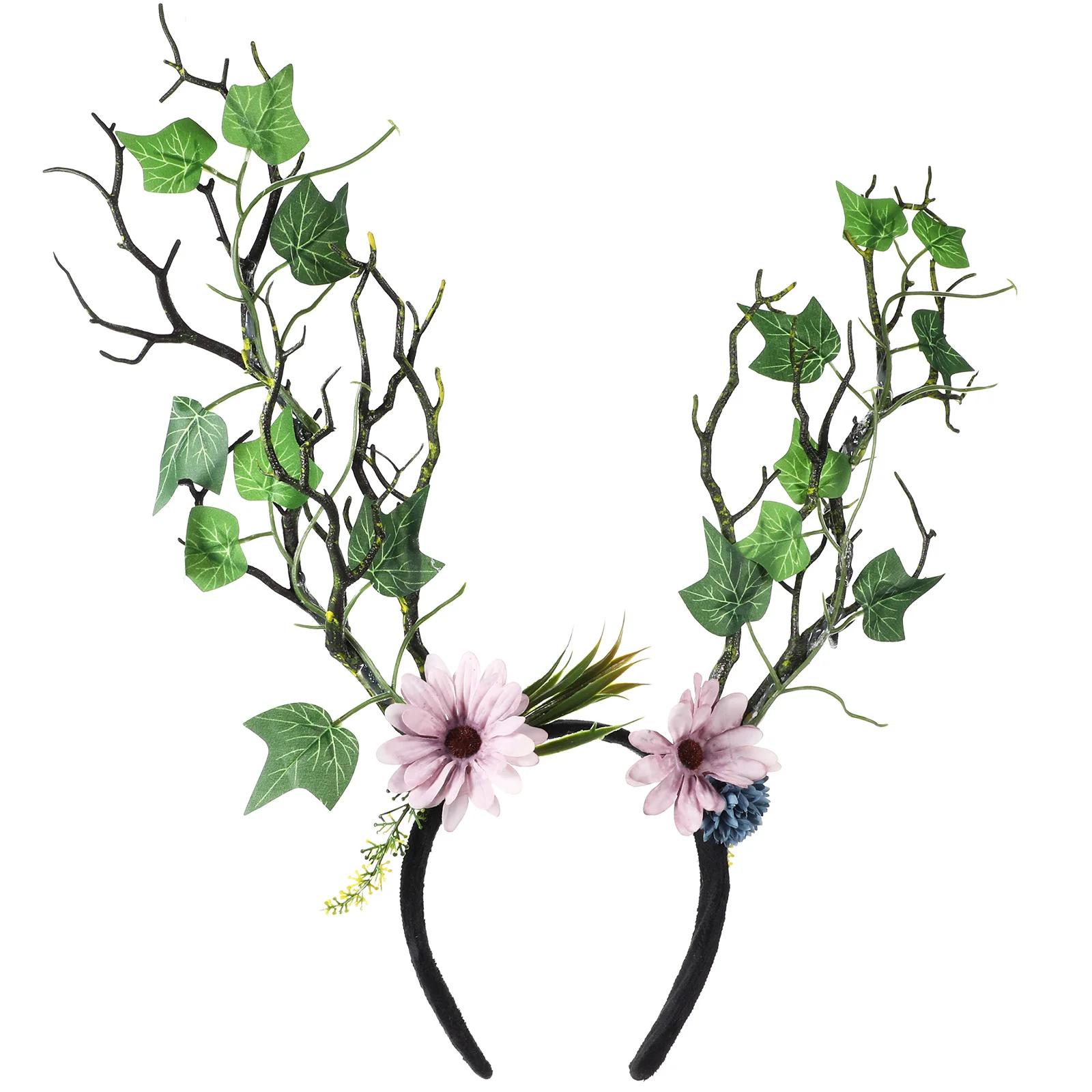 Xmas Party Hair Accessory Head Band Simulated Flower Headband Headdress Decorate Tree Branch