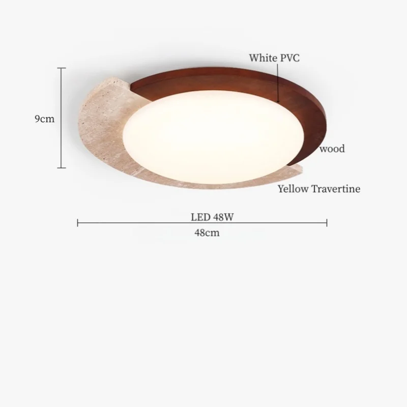 IWHD منتصف القرن سقف ليد حديث أضواء الديكور غرفة المعيشة غرفة نوم الخشب الأصفر الترافرتين مصباح السقف لامبا Sufitowa #2