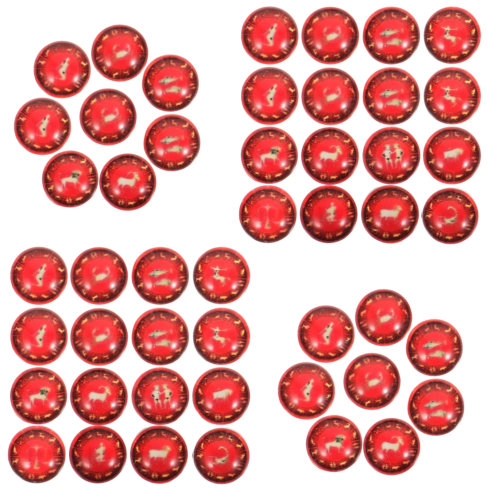 

100 pcs Pattern Keychain Gems Charms for Necklaces DIY Jewelry Making Accessories 19 8mm Zodiac Design