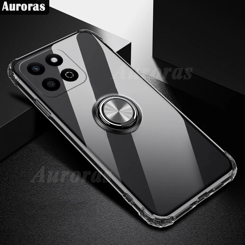 For Honor 200 Smart Case Adsorbable Ring Transparent Airbag Silicone Shell For Honor 200 Lite Pro smart 200 honor Cover Fundas