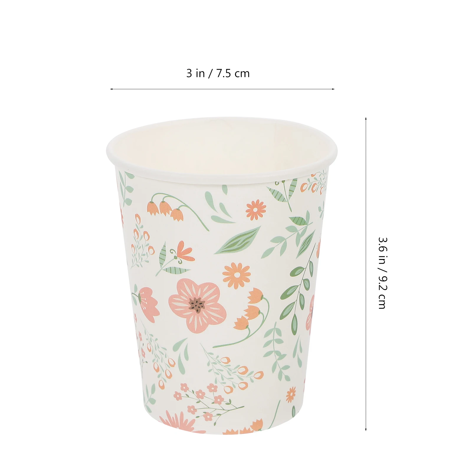 

24 Pcs Portable Flower Drinking Pattern Disposable Drinking Cups for Party Disposable Paper Cups Party Picnic Camping