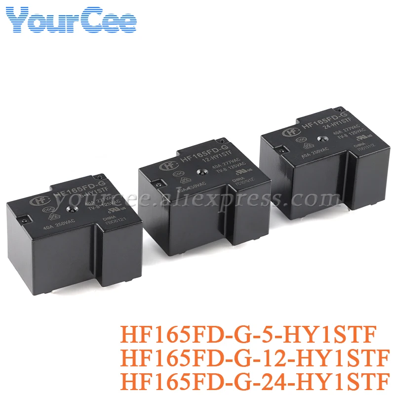 2PCS High Power Relay HF165FD HF165FD-G/5-HY1STF HF165FD-G-12-HY1STF HF165FD-G-24-HY1STF HY1STF DC 5V 12V 24V 4 Pin