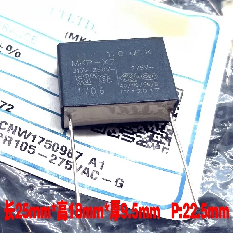 for-hjc-huarong-mkp-105-10uf-1uf-275v-310v-x2-safety-thin-film-capacitor-p22