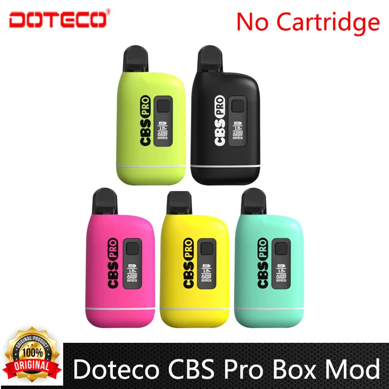 Original Doteco CBS Pro Box Mod 650mAh Battery Hide 510 Thread Vape Pen OLED Screen 1.8V-4.2V For 510 Vape Cartridge E Cigarette