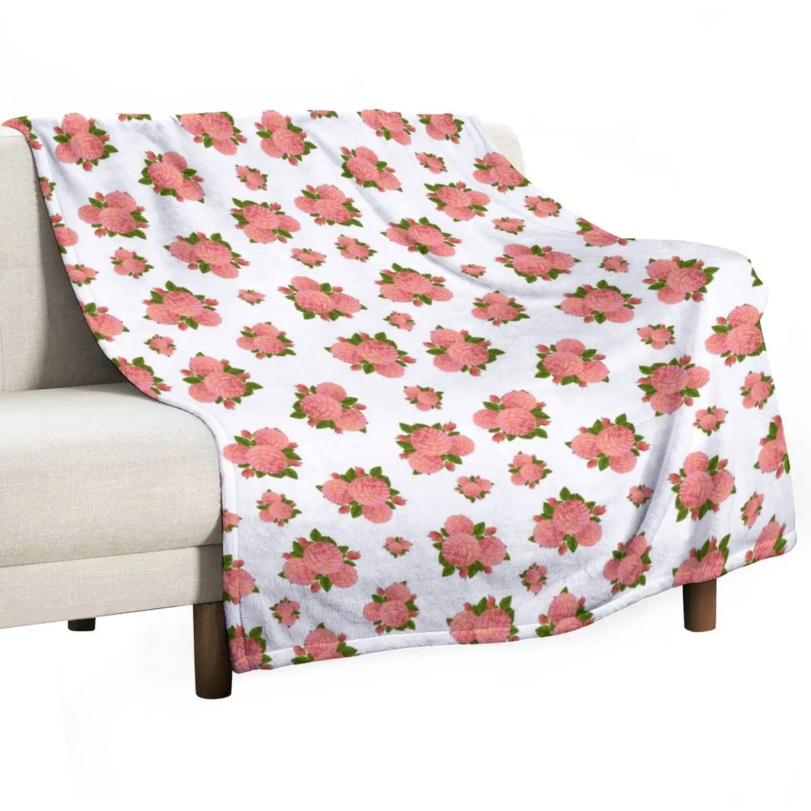 

Pink pan dulce concha flower bouquet print Throw Blanket Thermal Thin Luxury Thicken blankets and throws Blankets