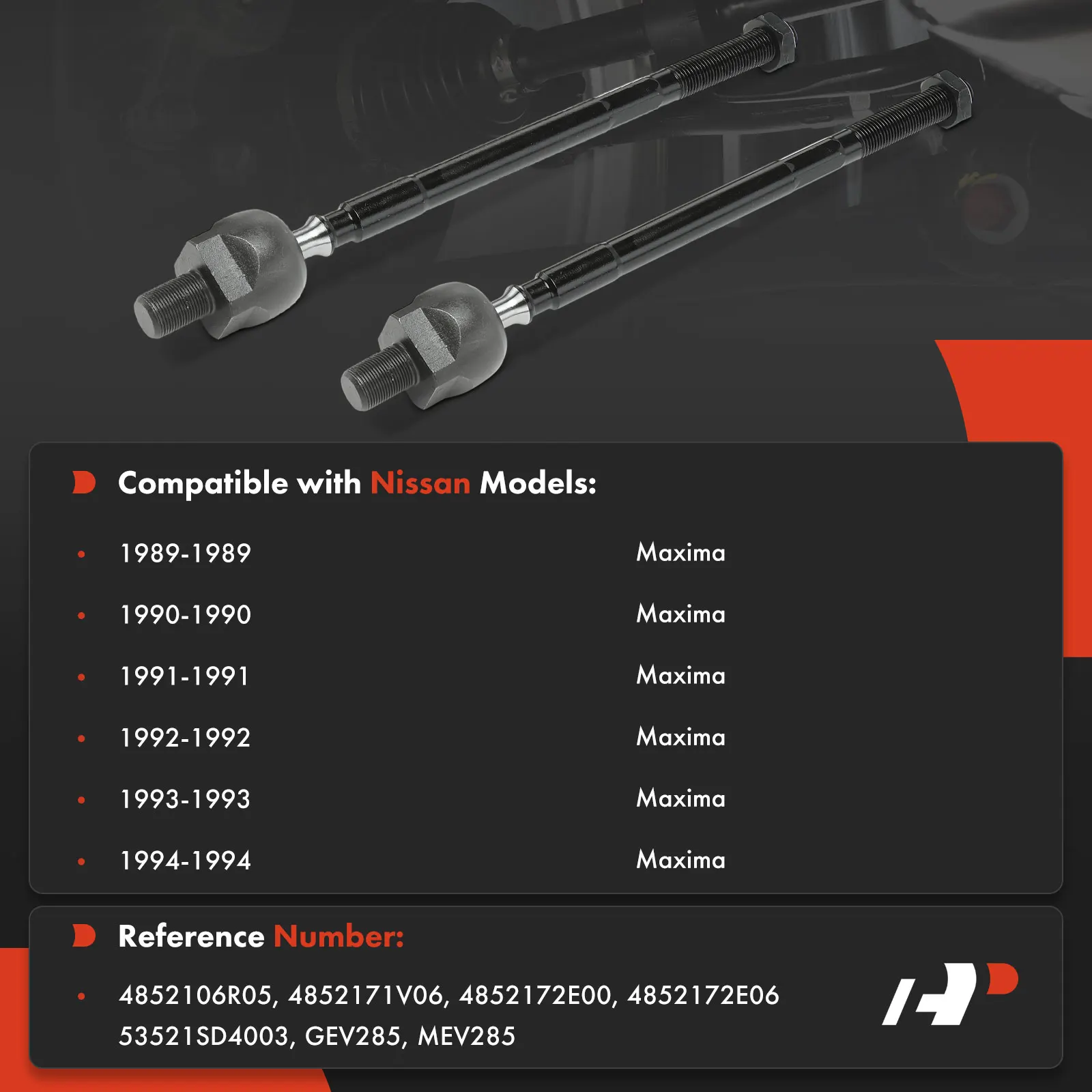 A-Premium 2x Front Inner Side Tie Rod End for Nissan Maxima 1989 1990 1991 1992 1993 1994 V6 3.0L Sedan GAS