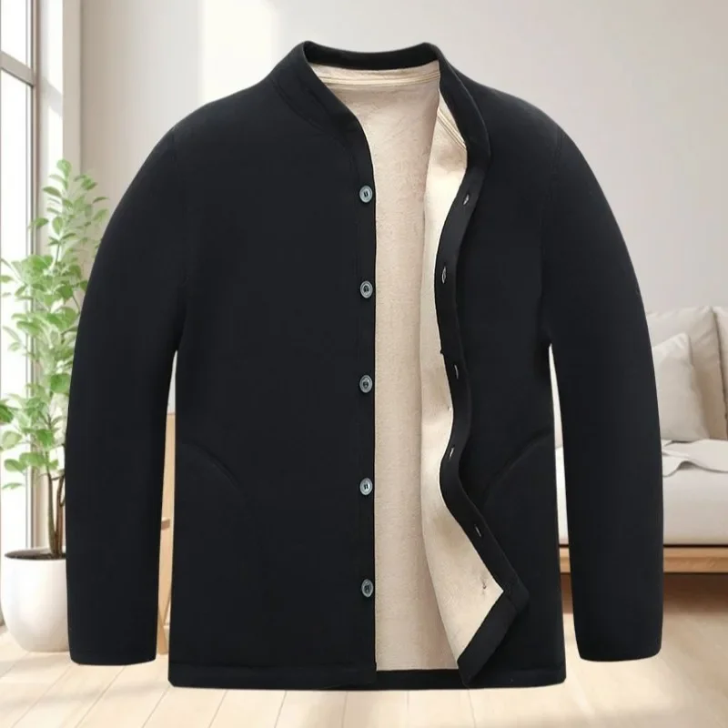 Fashion New Jacket Men's Autumn And Winter Trendy Fleece Jacket Male's Casual Heated Warm Top