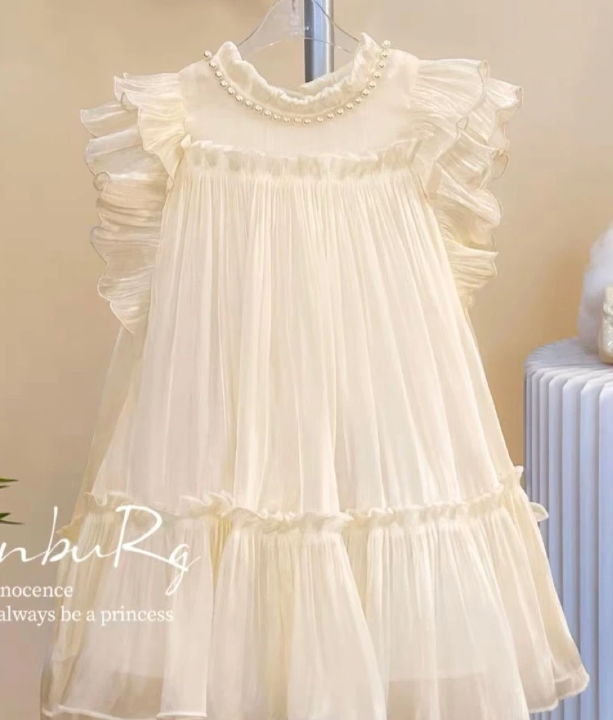 Childrens Dress Childrens Clothing 2024 Summer Girl Lace Dress Cute Sweet Gentle Princess Dress Summer Flower Girl Dresses